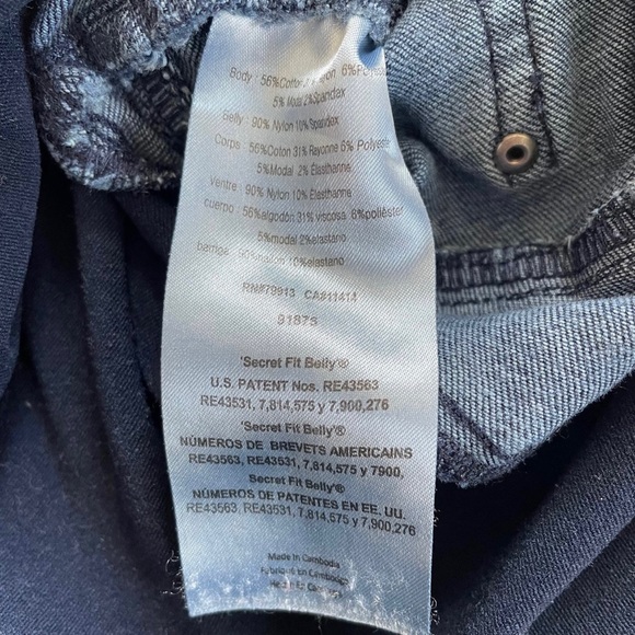 Indigo Blue Women’s Maternity Belly Panel Straight Leg Denim Jeans Pants XL - Picture 5 of 5